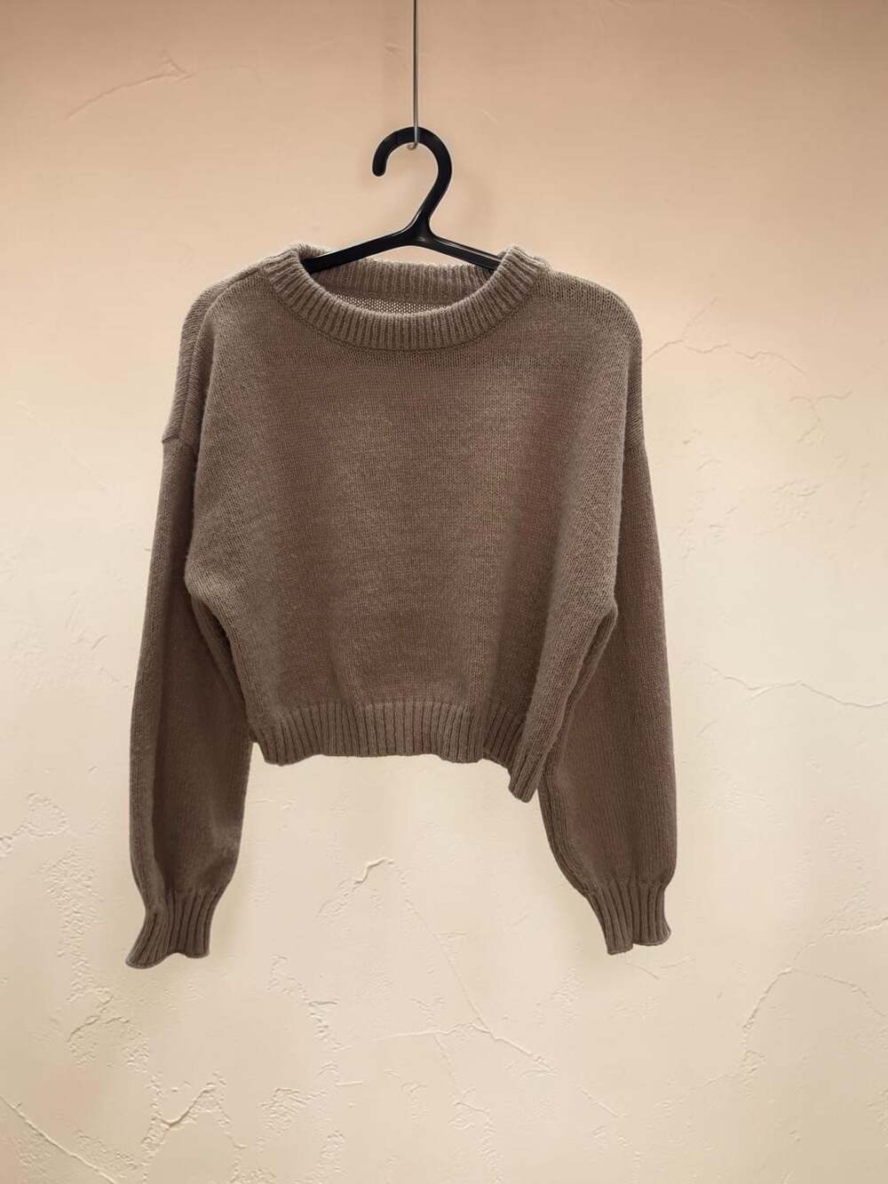 SHEIN Brown Cropped Crew Neck Knit Sweater‎ Size S
